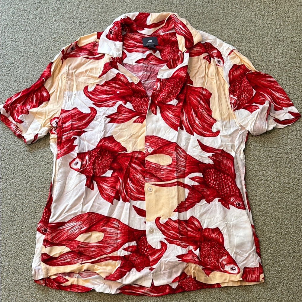 Koi fish button down